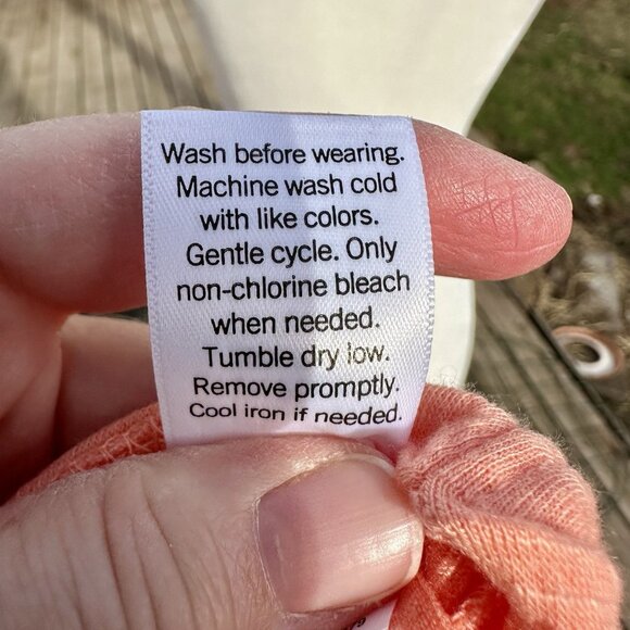 SONOMA GFL Popover Top Women's Plus 3X Carolina Peach Long Sleeve Top Y Neck - Picture 10 of 11